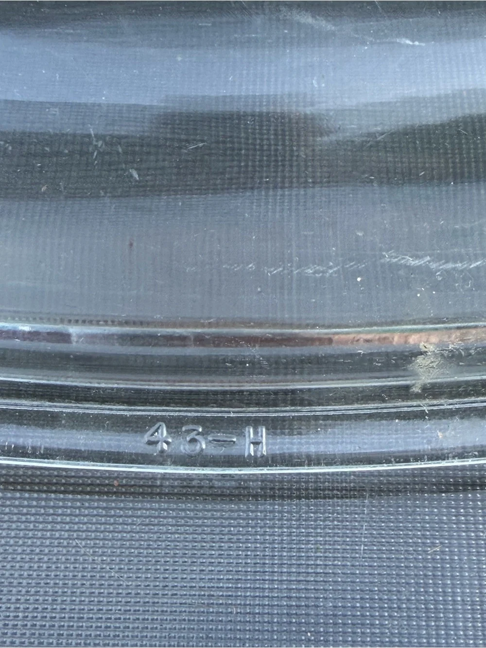 PYREX A-12-C Clear Glass Square Lid with Knob - chips pictured